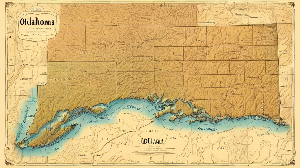 Here is a DALL-E prompt for an image related to the article title Exploring the Heartland: A Comprehensive Map of Oklahoma:

A highly detailed, 3D topographic map of the state of Oklahoma, showing maj