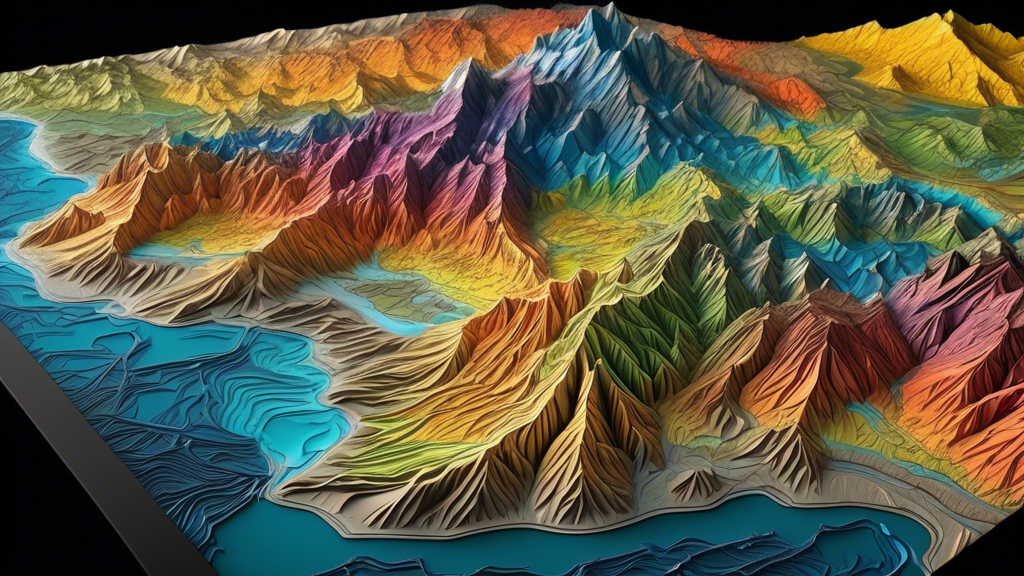 DALL-E Prompt:
A highly detailed, visually stunning USGS raised relief map showcasing the varied topography and landscapes of a mountainous region, with exaggerated elevations and vibrant colors highl