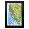 California 3D topographical map, a detailed and educational tool for exploring the state's geography, including mountain ranges, valleys, and rivers.