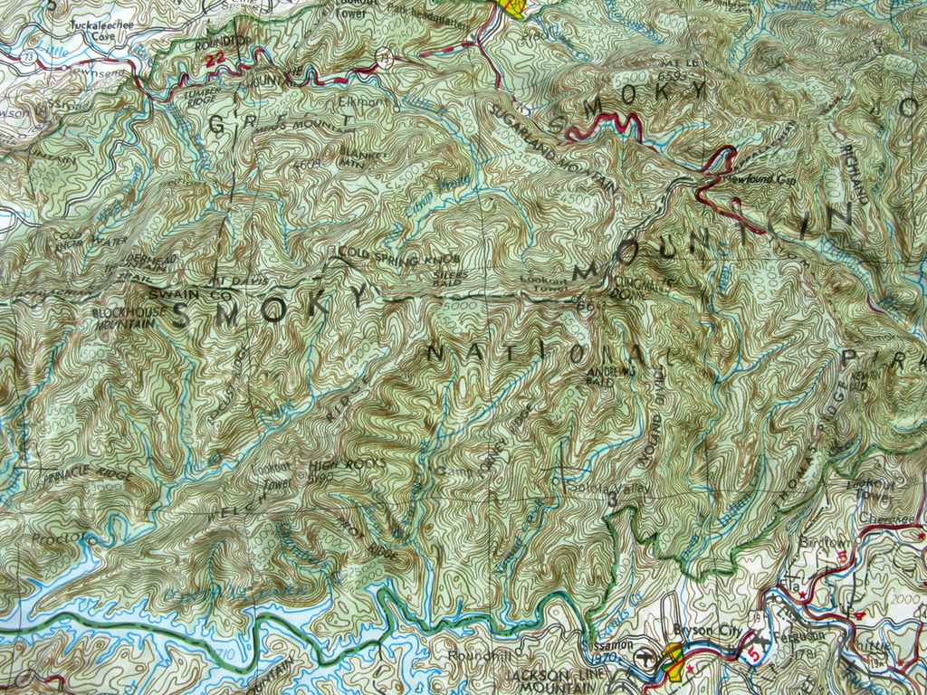 Great Smoky Mountains National Park Raised Relief 3D Map