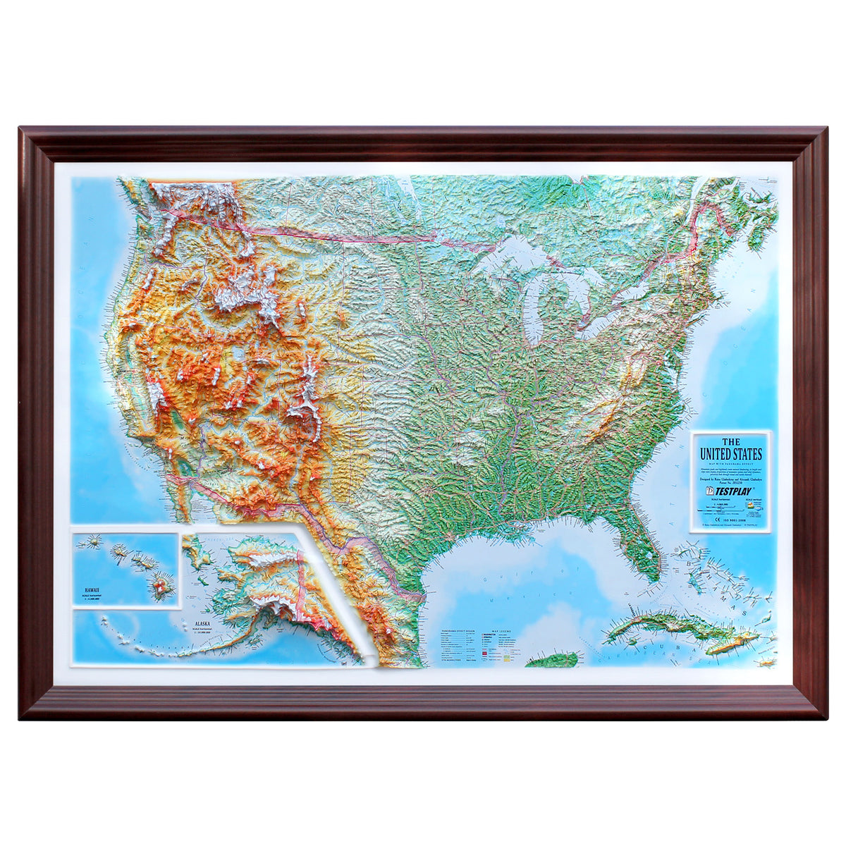 United States Three-Dimensional 3D Raised Relief Map – RaisedRelief.com