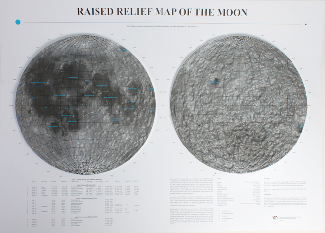 Moon Raised Relief Three Dimensional 3D map