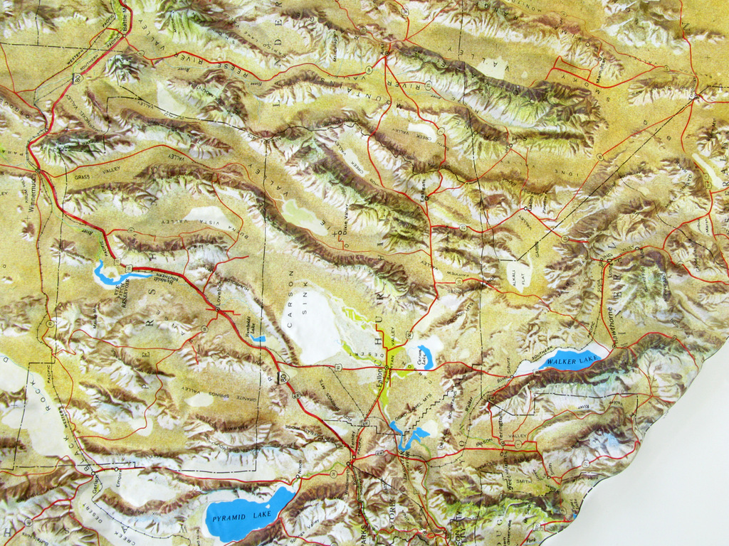 Nevada - Natural Color Relief (NCR) Series Raised Relief 3D map ...