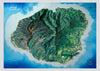 Kauai Hawaii Three Dimensional 3D Raised Relief Map