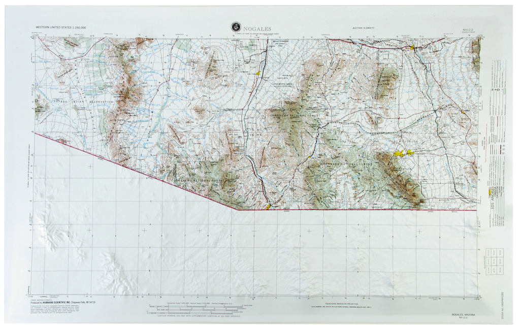 Nogales USGS Regional Raised Relief Three Dimensional 3D map