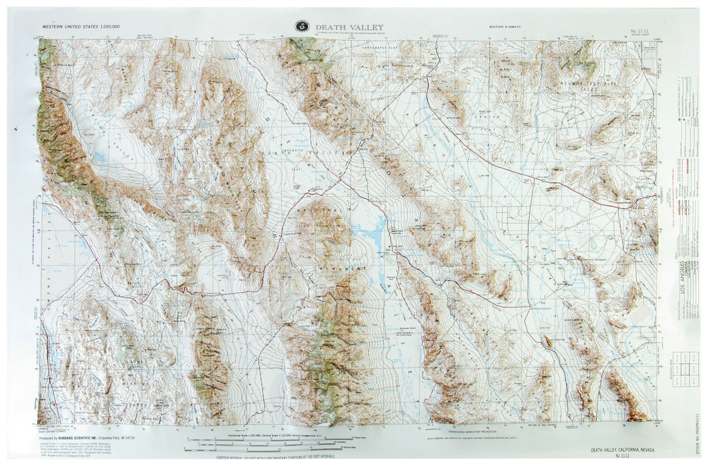 Death Valley USGS Regional Three Dimensional 3D Raised Relief Map