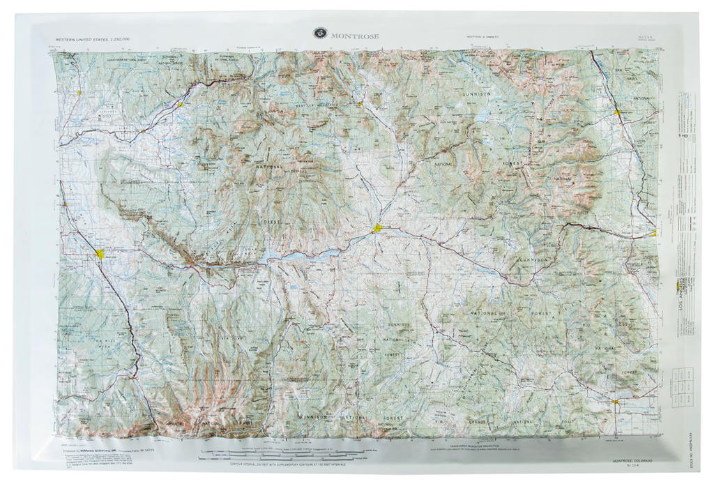 Montrose USGS Regional Raised Relief Three Dimensional 3D map