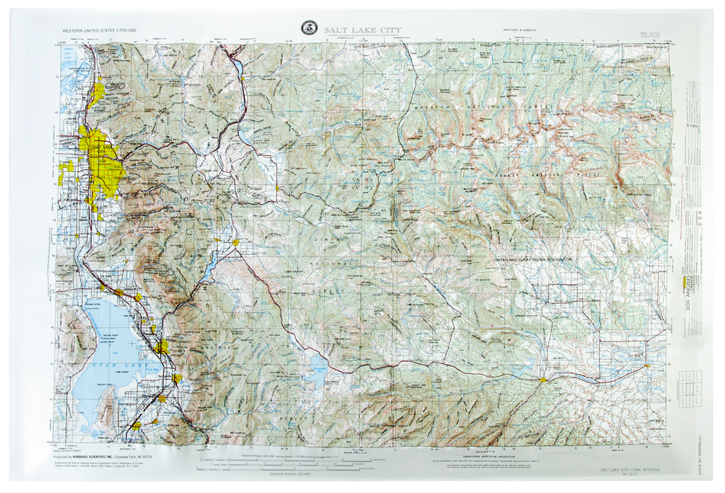 Salt Lake City USGS Regional Raised Relief Three Dimensional 3D map