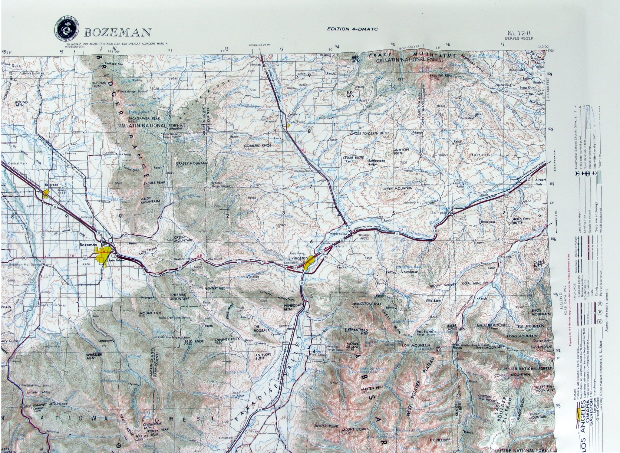 Bozeman USGS Regional Raised Relief 3D map