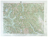 Concrete USGS Regional Raised Relief Three Dimensional 3D map