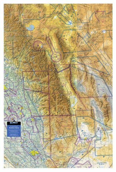 Southern Sierra Aerochart Three Dimensional 3D Raised Relief Map