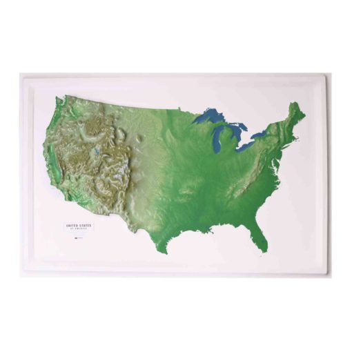 United States Natural 3D Three Dimensional Raised Relief Map