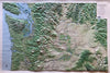 Washington State Airport & Airspace Three Dimensional 3D Raised Relief Map